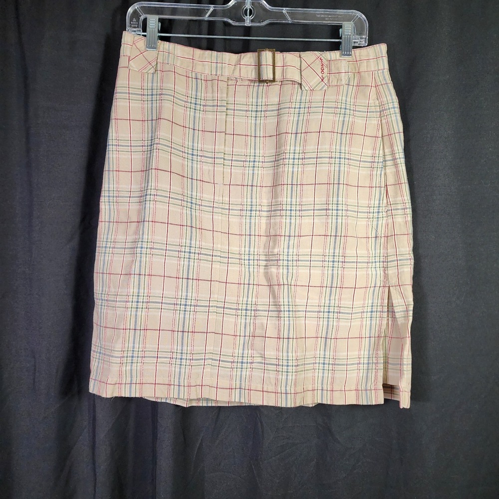 LizGolf by Liz Claiborne Plaid Belted Knee Length Skort‎ Women Size 10